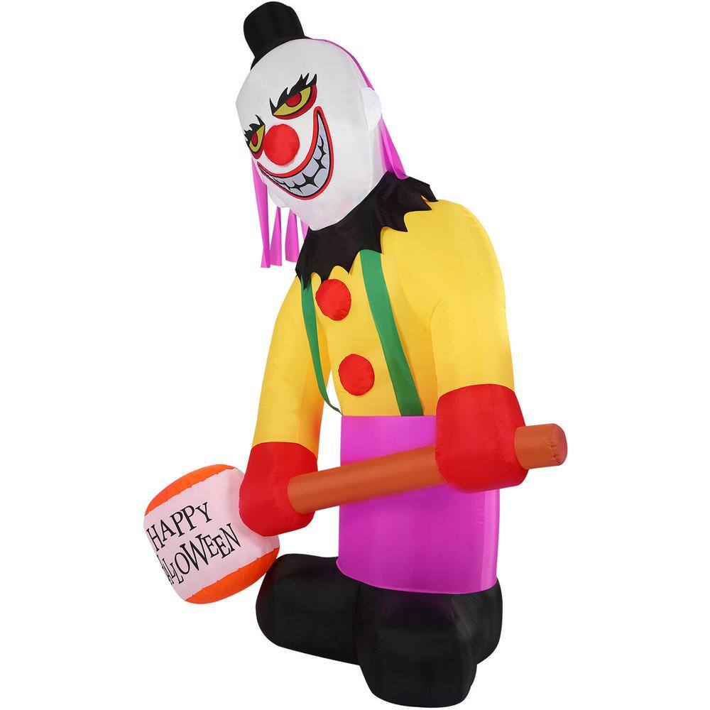 Haunted Hill Farm 8 ft. Tall Pre-Lit Inflatable Clown with Lights