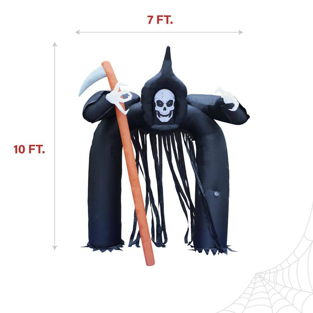 Haunted Hill Farm 10 ft. Tall Pre-Lit Musical Inflatable Grim Reaper Arch