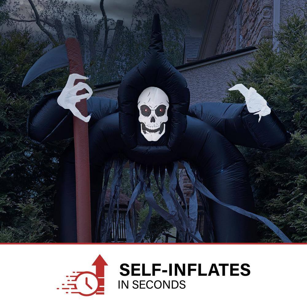 Haunted Hill Farm 10 ft. Tall Pre-Lit Musical Inflatable Grim Reaper Arch