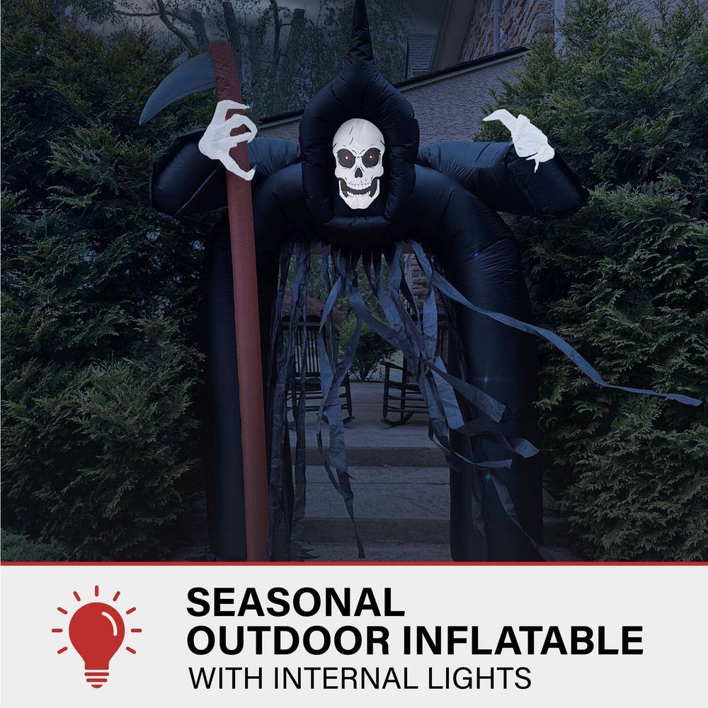 Haunted Hill Farm 10 ft. Tall Pre-Lit Musical Inflatable Grim Reaper Arch