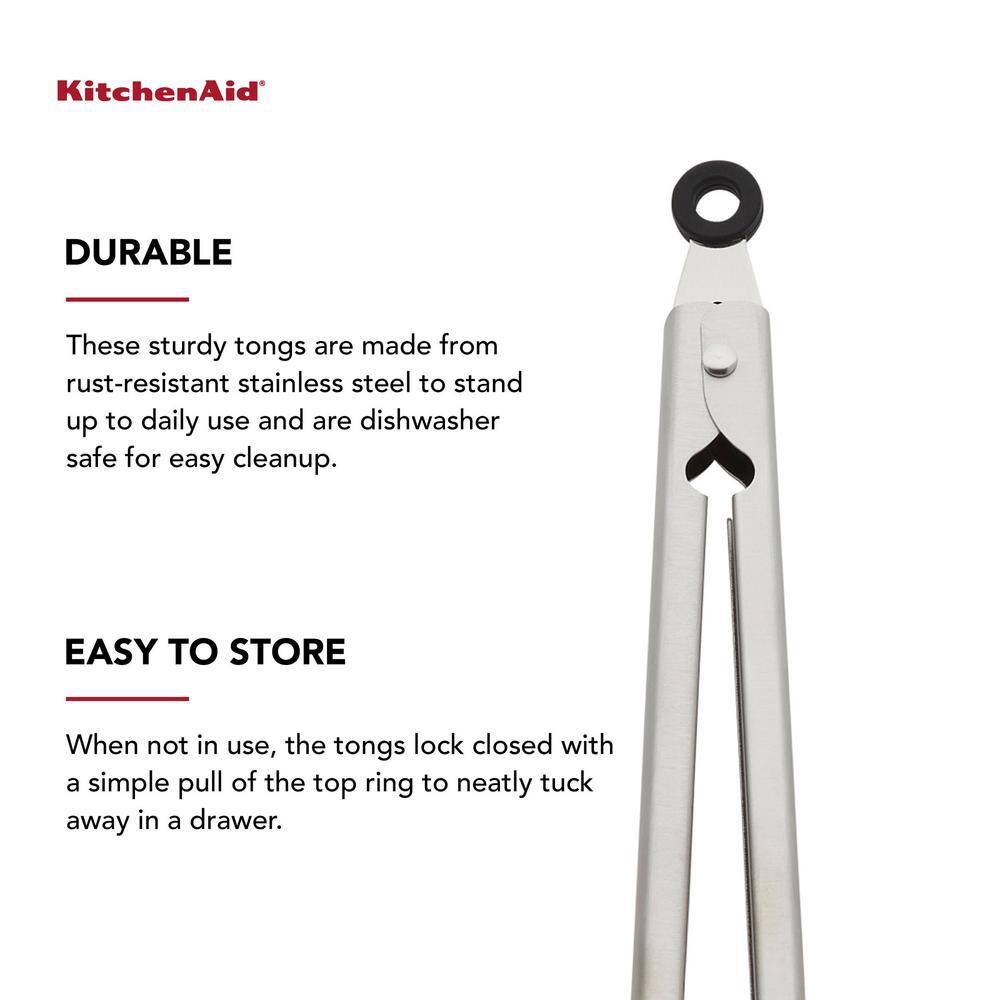 KitchenAid 10.28 in. Stainless Steel Utility Tongs