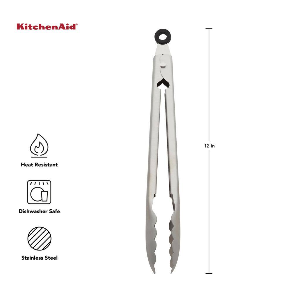 KitchenAid 10.28 in. Stainless Steel Utility Tongs