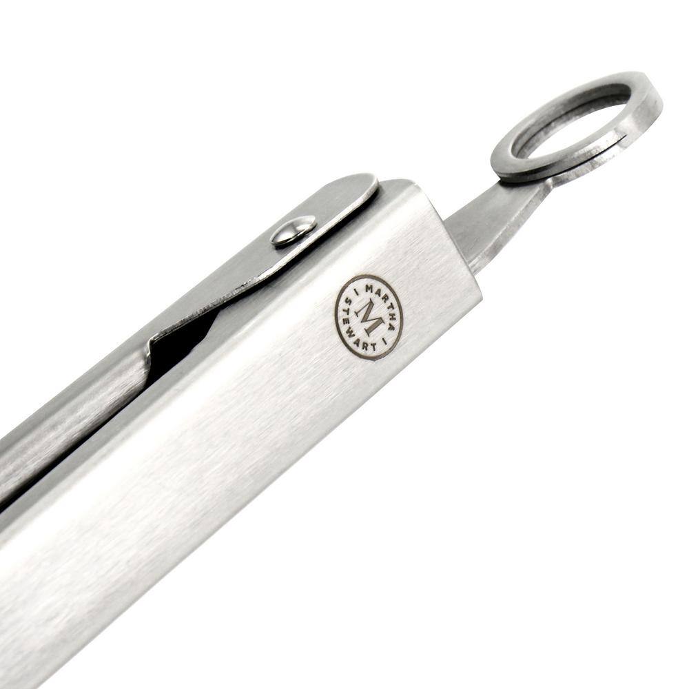 MARTHA STEWART Stainless Steel Easy-Lock Extra Long Kitchen Tongs