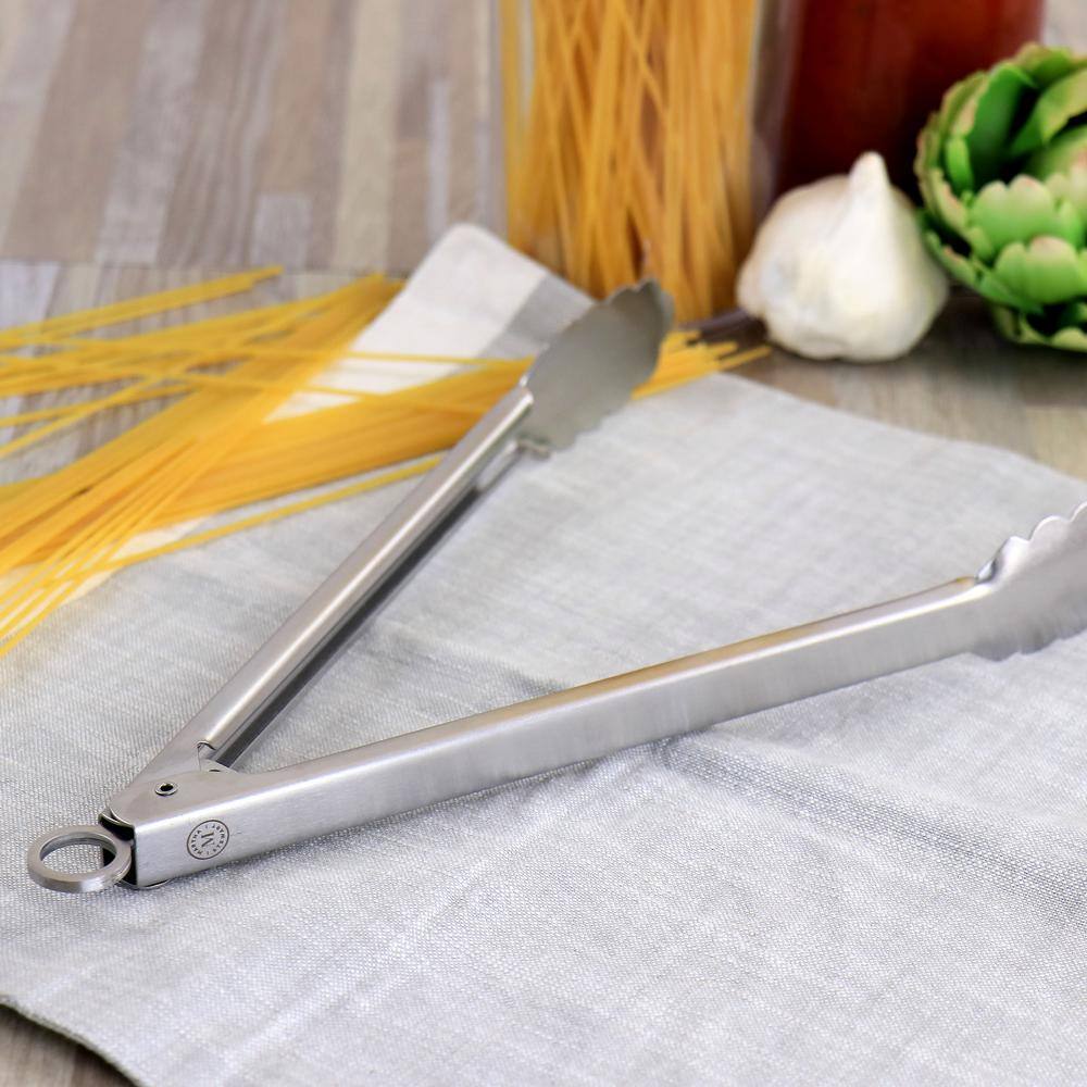 MARTHA STEWART Stainless Steel Easy-Lock Extra Long Kitchen Tongs