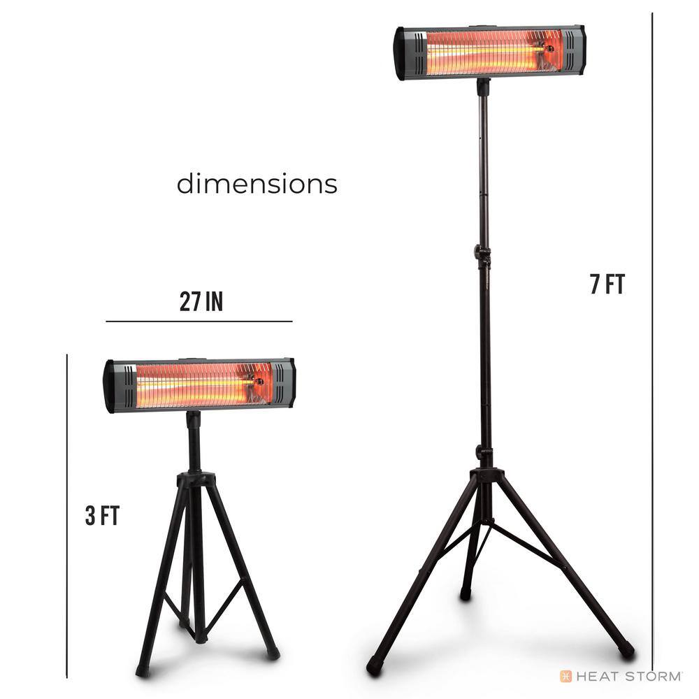 Heat Storm Tradesman 1,500-Watt Electric Outdoor Infrared Quartz Portable Space Heater with Tripod and Wall/Ceiling Mount