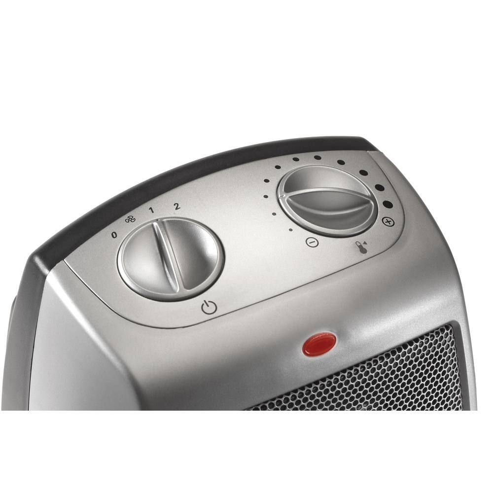 Lasko 1500W 9.2 in. Gray Electric Tabletop Ceramic Space Heater with Adjustable Thermostat and Overheat Protection