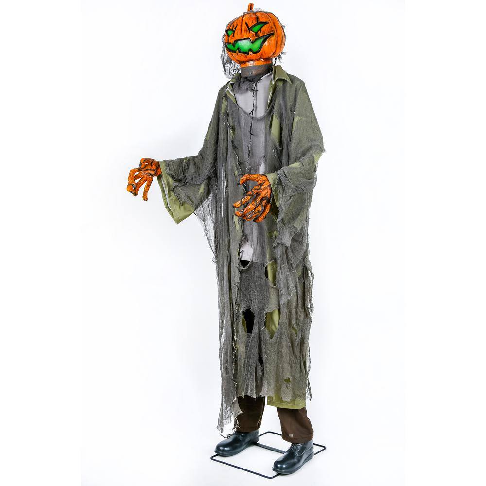 National Tree Company 78 in. Animated Halloween Pumpkin Man, Motion Activated