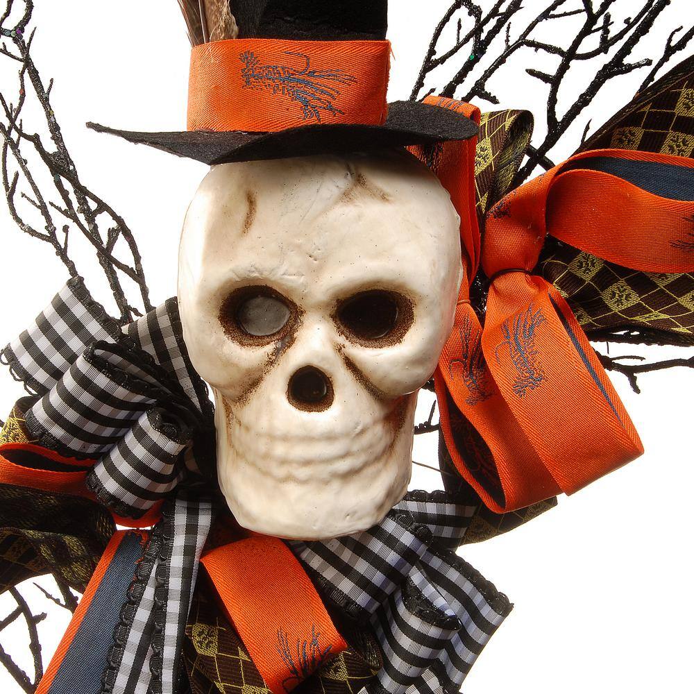 National Tree Company  24 in. Wreath Halloween Skeleton