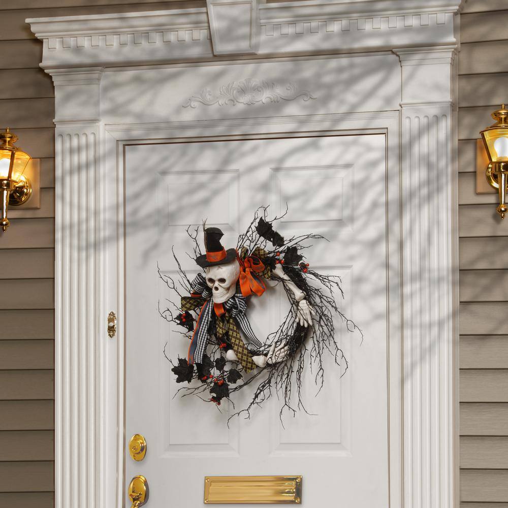 National Tree Company  24 in. Wreath Halloween Skeleton