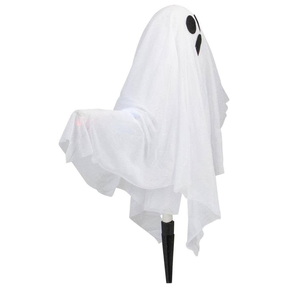 Northlight 20 in. H Lighted White Ghost Halloween Lawn Stakes (Set of 3) Battery Operated