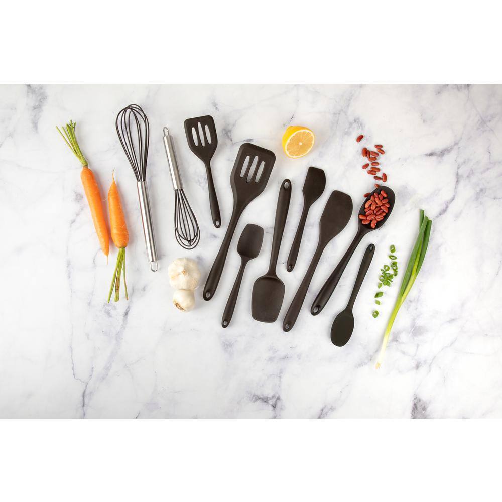 Core Kitchen 10-Piece Onyx Large and Mini Essential Silicone Utensil Set