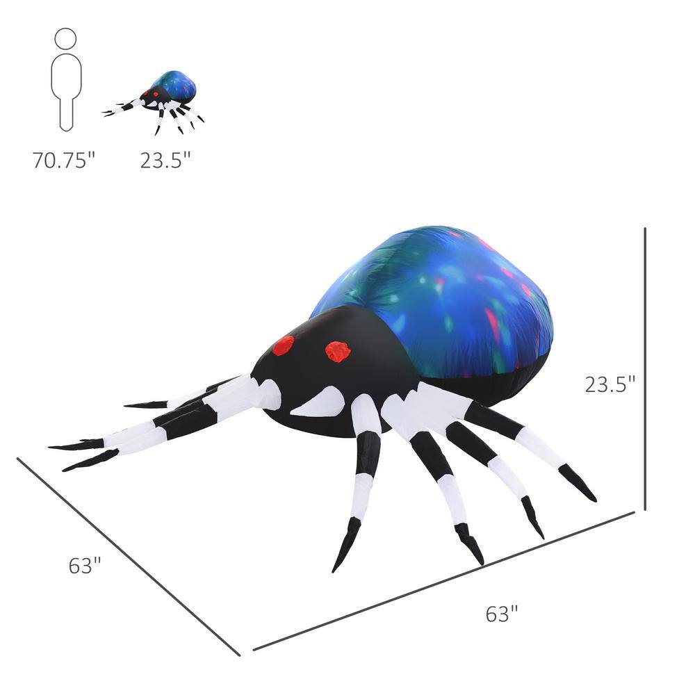 Outsunny 5 ft. LED Giant Spooky Spider Halloween Inflatable