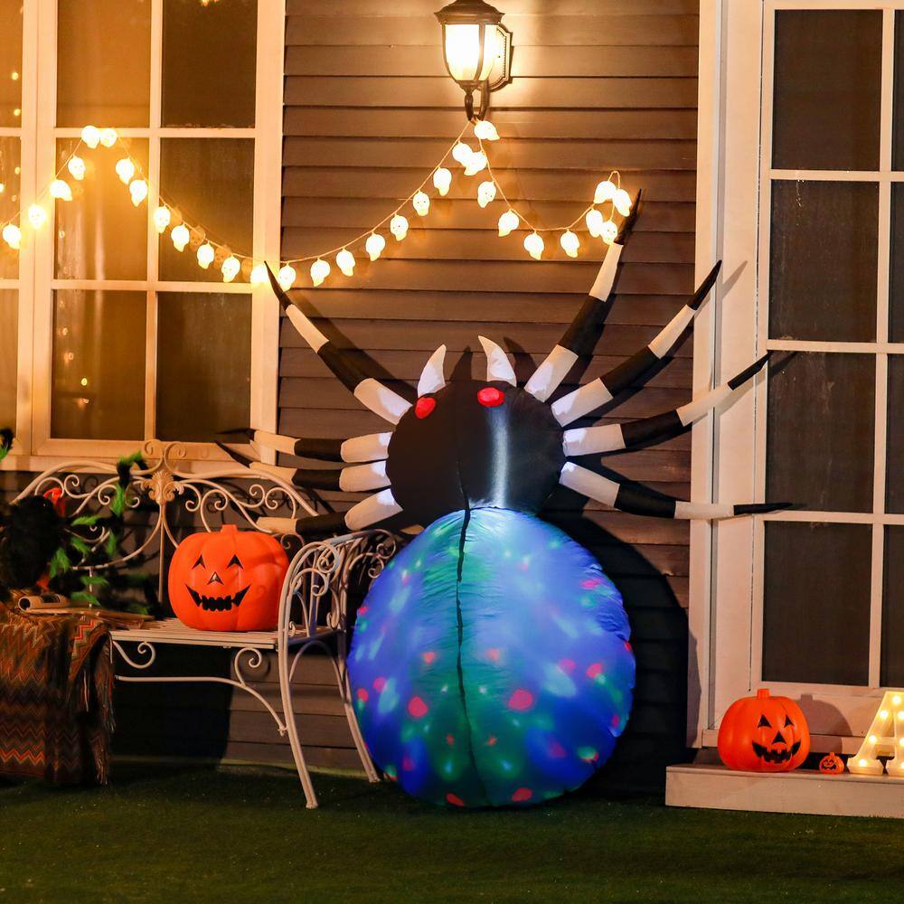 Outsunny 5 ft. LED Giant Spooky Spider Halloween Inflatable