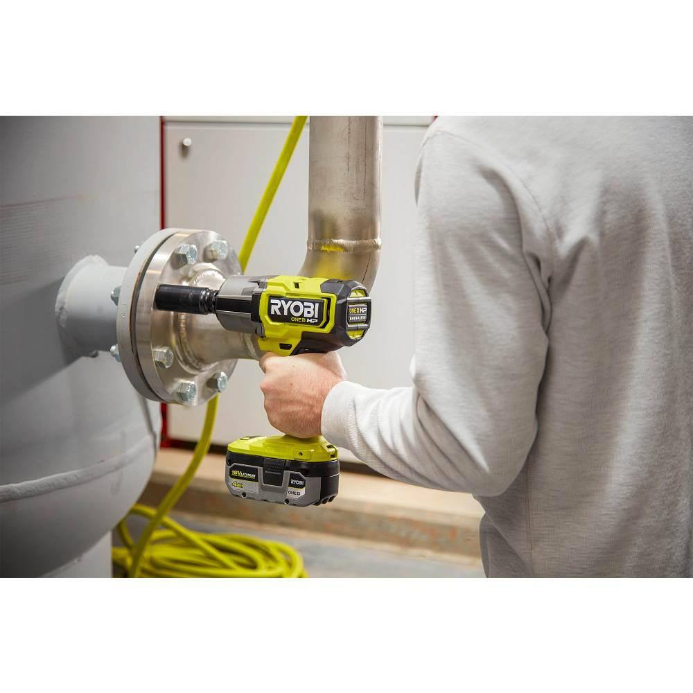 RYOBI ONE+ 18V Brushless Cordless 4-Mode 1/2 in. High Torque Impact Wrench Kit with 4.0 Battery and Charger