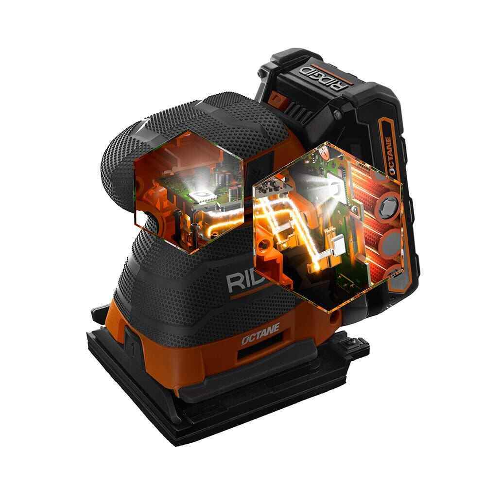 RIDGID 18V OCTANE Brushless Cordless 3-Speed 1/4 Sheet Sander