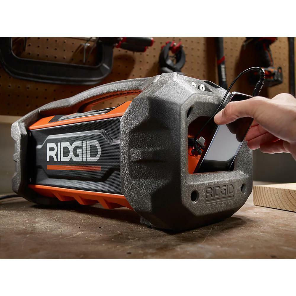 RIDGID 18V Hybrid Jobsite Radio with Bluetooth Wireless Technology (Tool Only)