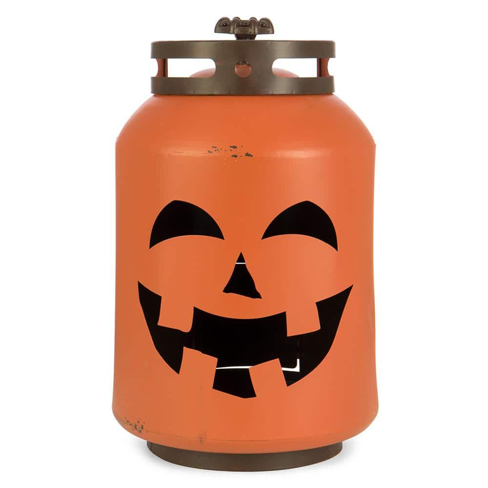 Bindle & Brass 14 in. Halloween Orange Pumpkin Lantern - Replica Propane Lantern