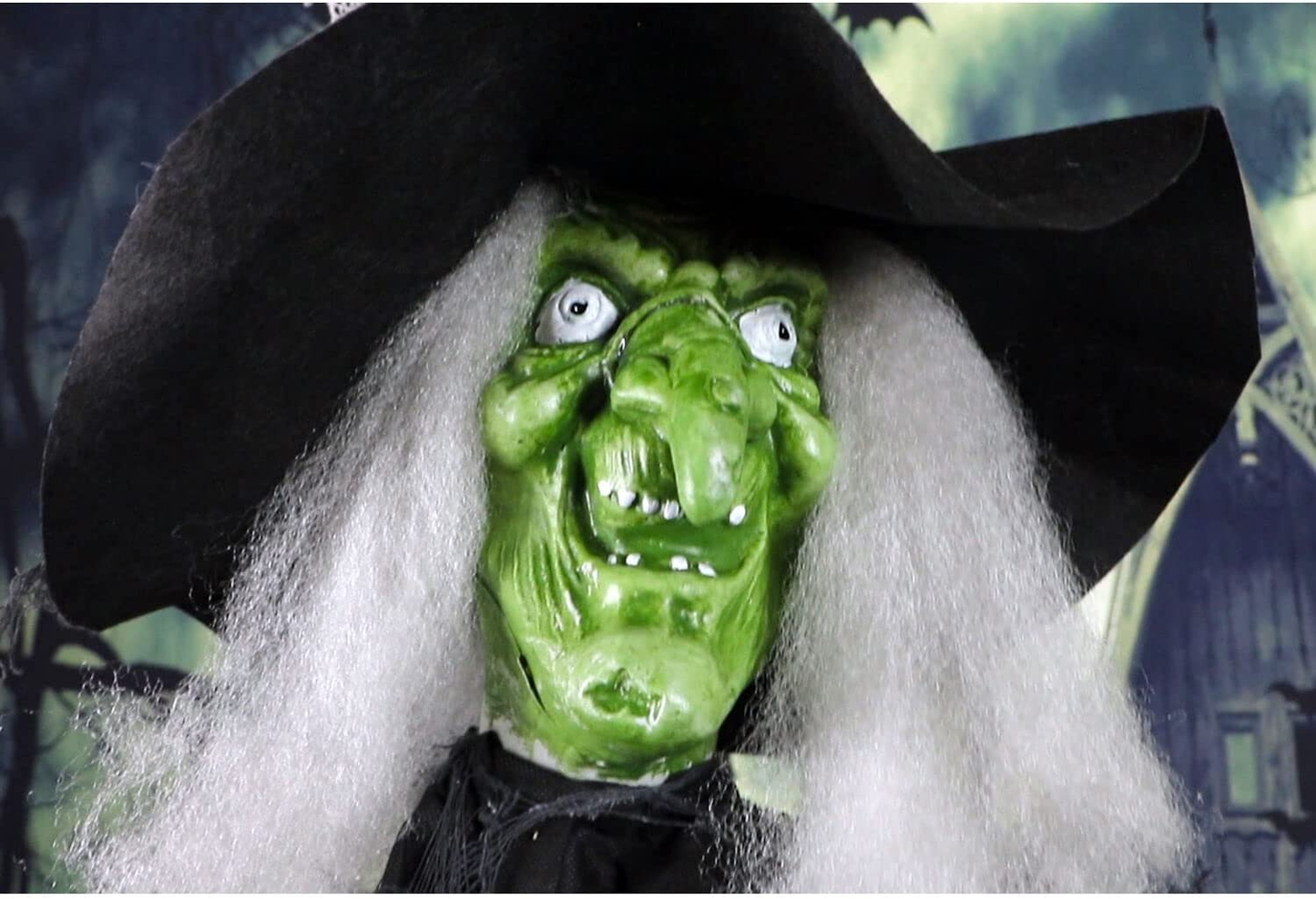 Haunted Hill Farm 6.5 ft. Wicked Witch Halloween Prop with LED Crystal Ball, Indoor/Outdoor Halloween Decoration, Battery-Operated