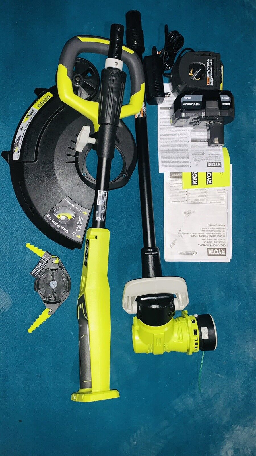 RYOBI ONE+ 18V 13 in. Cordless Battery String Trimmer/Edger with 4.0 Ah Battery and Charger