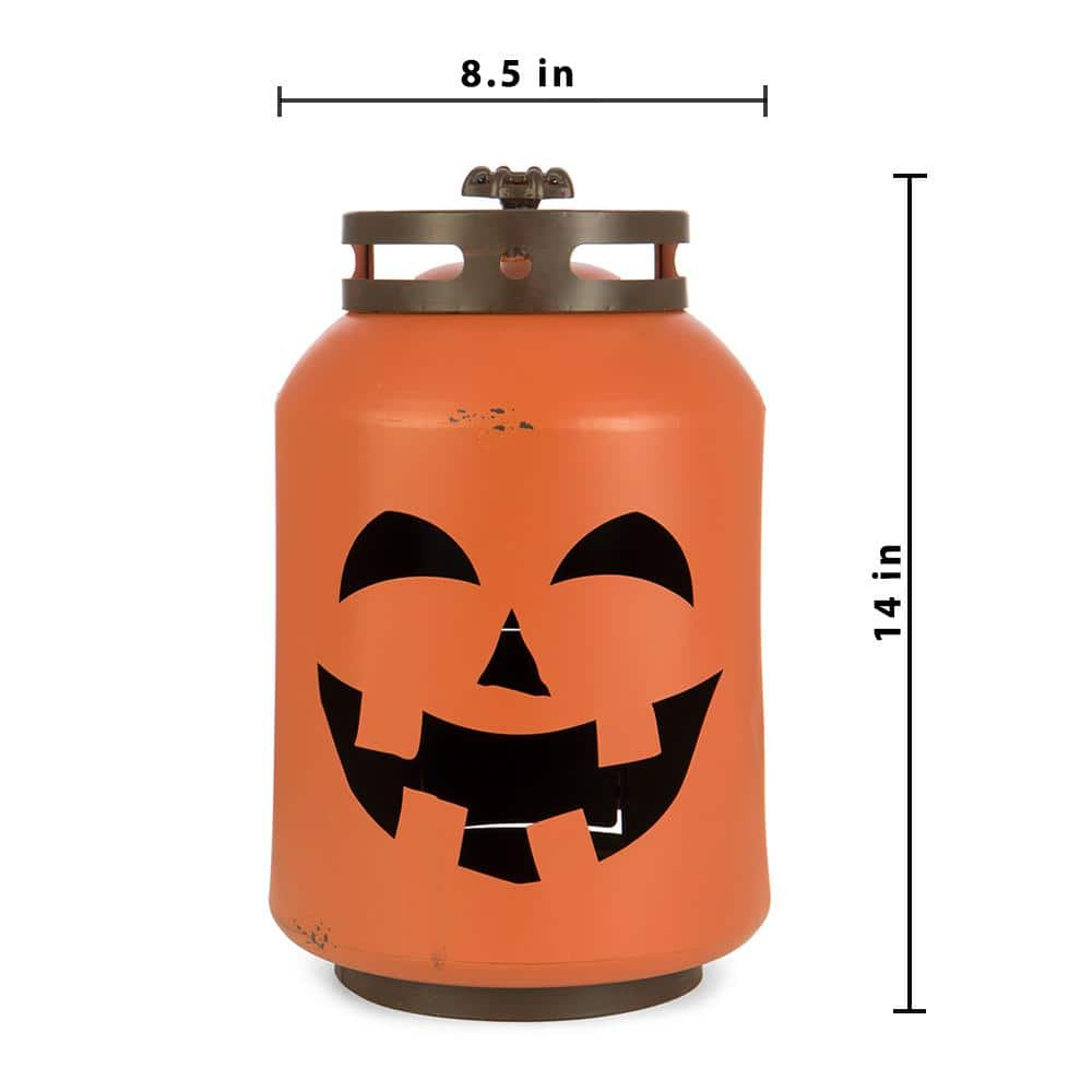 Bindle & Brass 14 in. Halloween Orange Pumpkin Lantern - Replica Propane Lantern