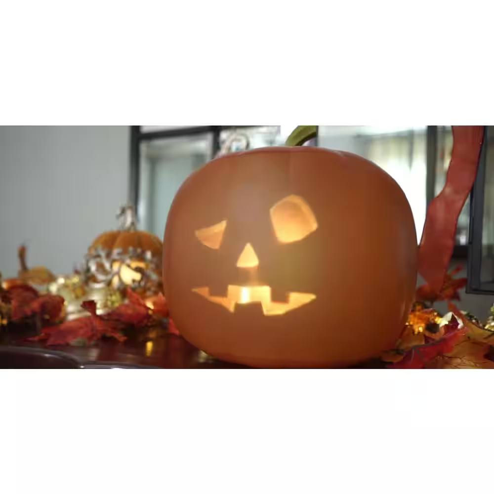 ANIMAT3D 10.5 in. Product Height Orange Jabberin' Jack Talking Animated Pumpkin with Built in Projector & Speaker Plug'n Play