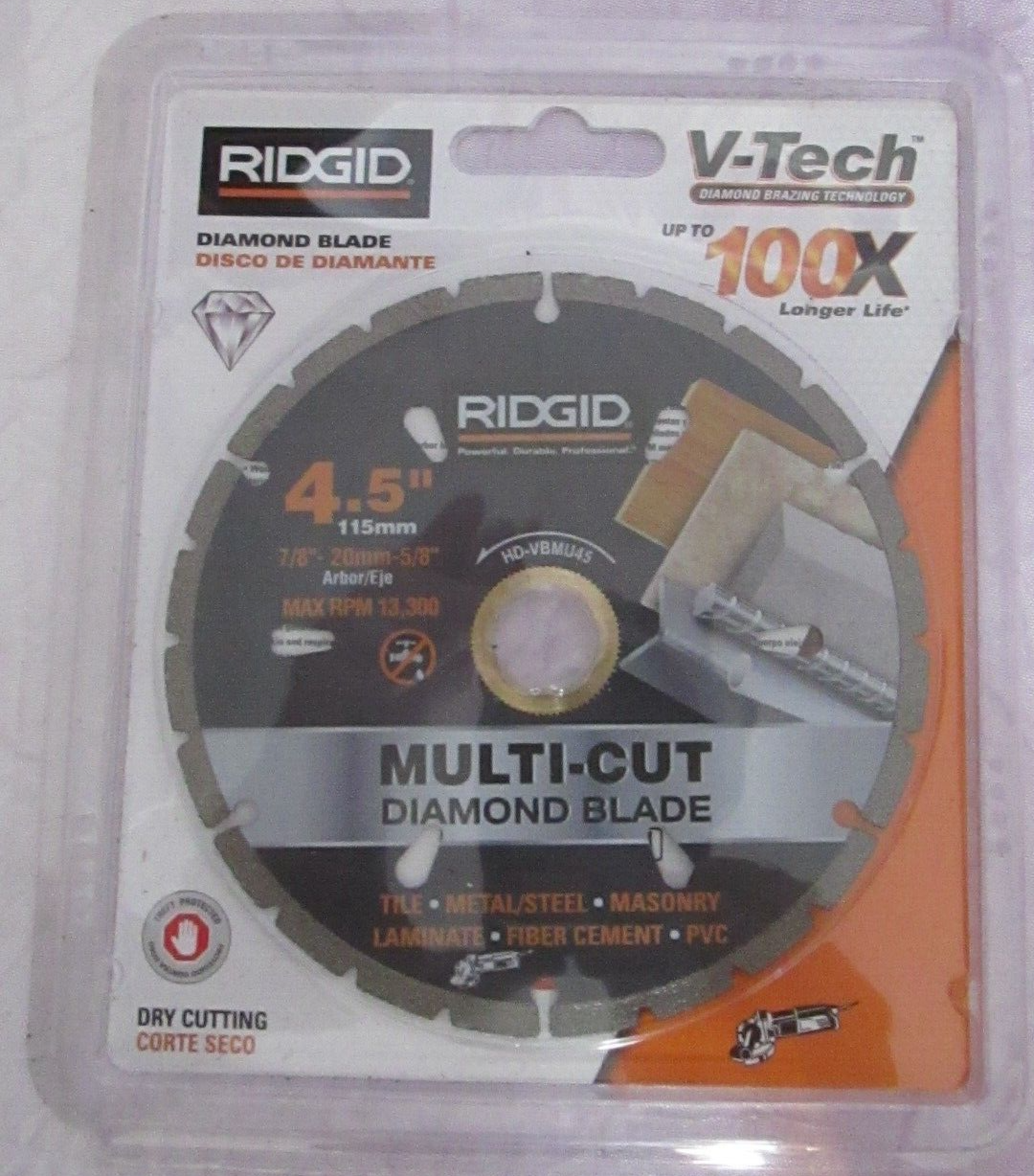 RIDGID 4.5 in. Diamond Multi-Cutting Blade