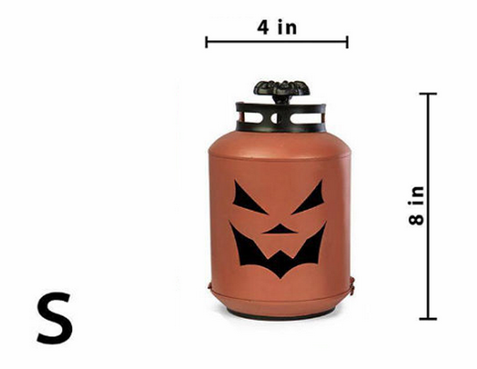 Bindle & Brass 14 in. Halloween Orange Pumpkin Lanterns - Replica Propane Lanterns (Set of 3)