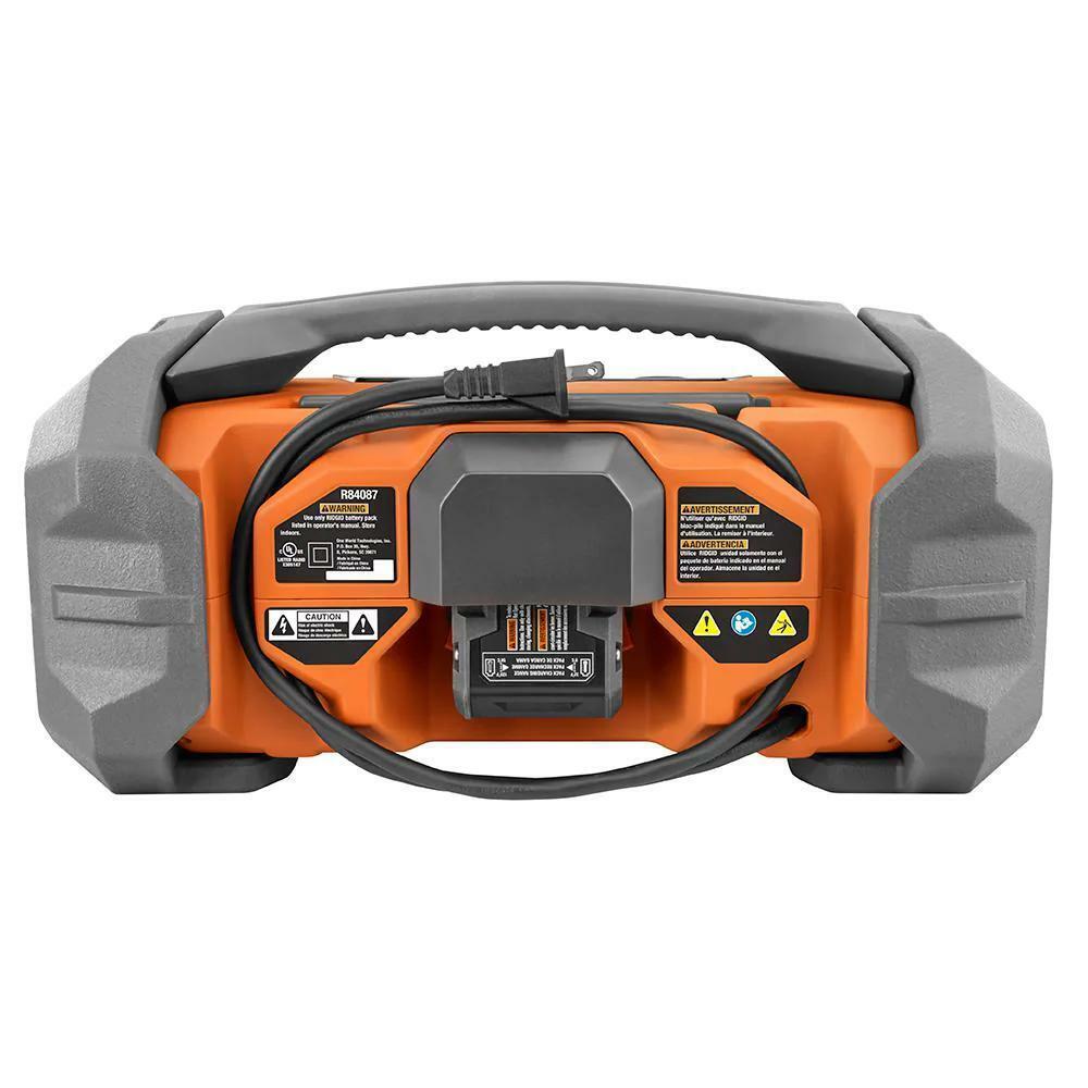 RIDGID 18V Hybrid Jobsite Radio with Bluetooth Wireless Technology (Tool Only)