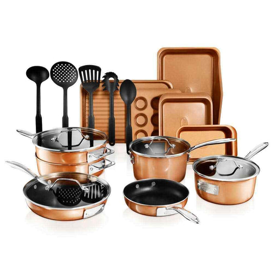 Gotham Steel StackMaster 21-Piece Cast Aluminum Ceramic Nonstick Cookware