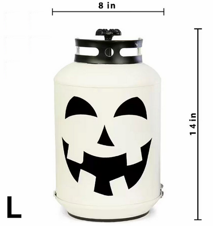 Bindle & Brass 14 in. Halloween White Pumpkin Lanterns - Replica Propane Lanterns (Set of 3)