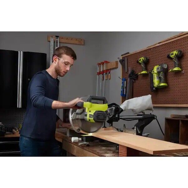 RYOBI 15 Amp 10 in. Corded Sliding Compound Miter Saw with LED Cutline Indicator