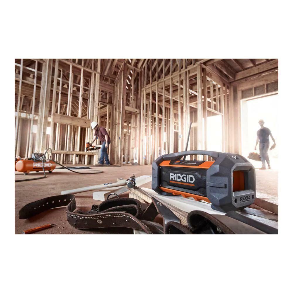 RIDGID 18V Hybrid Jobsite Radio with Bluetooth Wireless Technology (Tool Only)