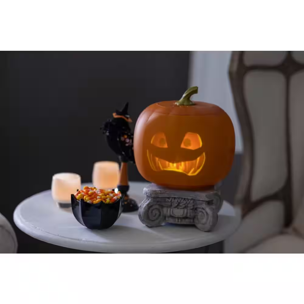 ANIMAT3D 10.5 in. Product Height Orange Jabberin' Jack Talking Animated Pumpkin with Built in Projector & Speaker Plug'n Play