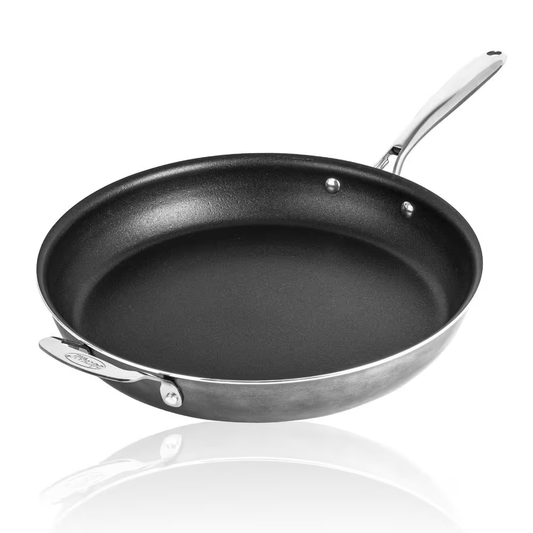 GRANITESTONE 14 in. Aluminum Ultra-Durable Diamond Infused Family Skillet with Helper Handle