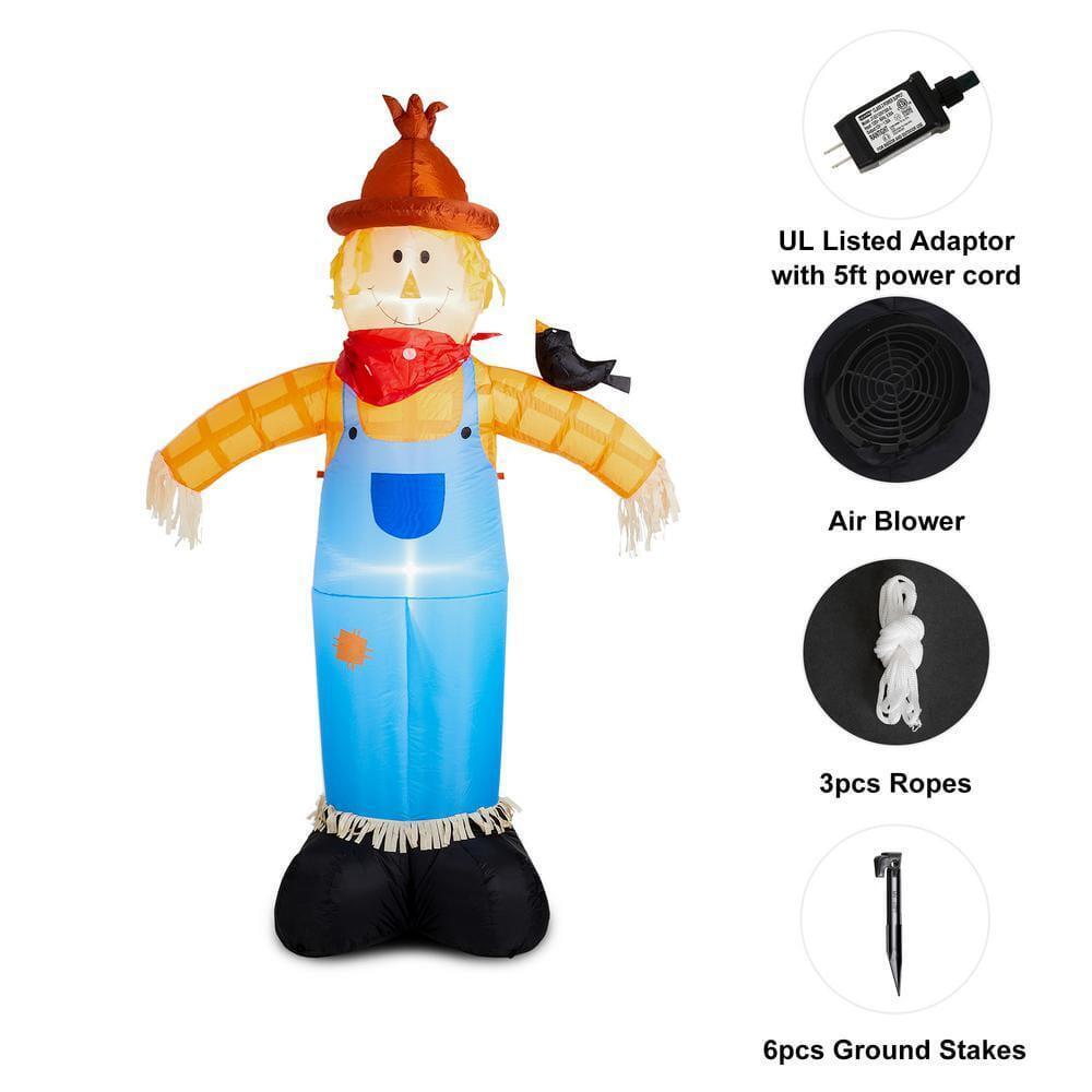 Glitzhome 9 ft. Fall Lighted Inflatable Scarecrow Decor