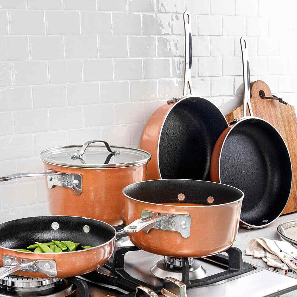 Gotham Steel StackMaster 21-Piece Cast Aluminum Ceramic Nonstick Cookware