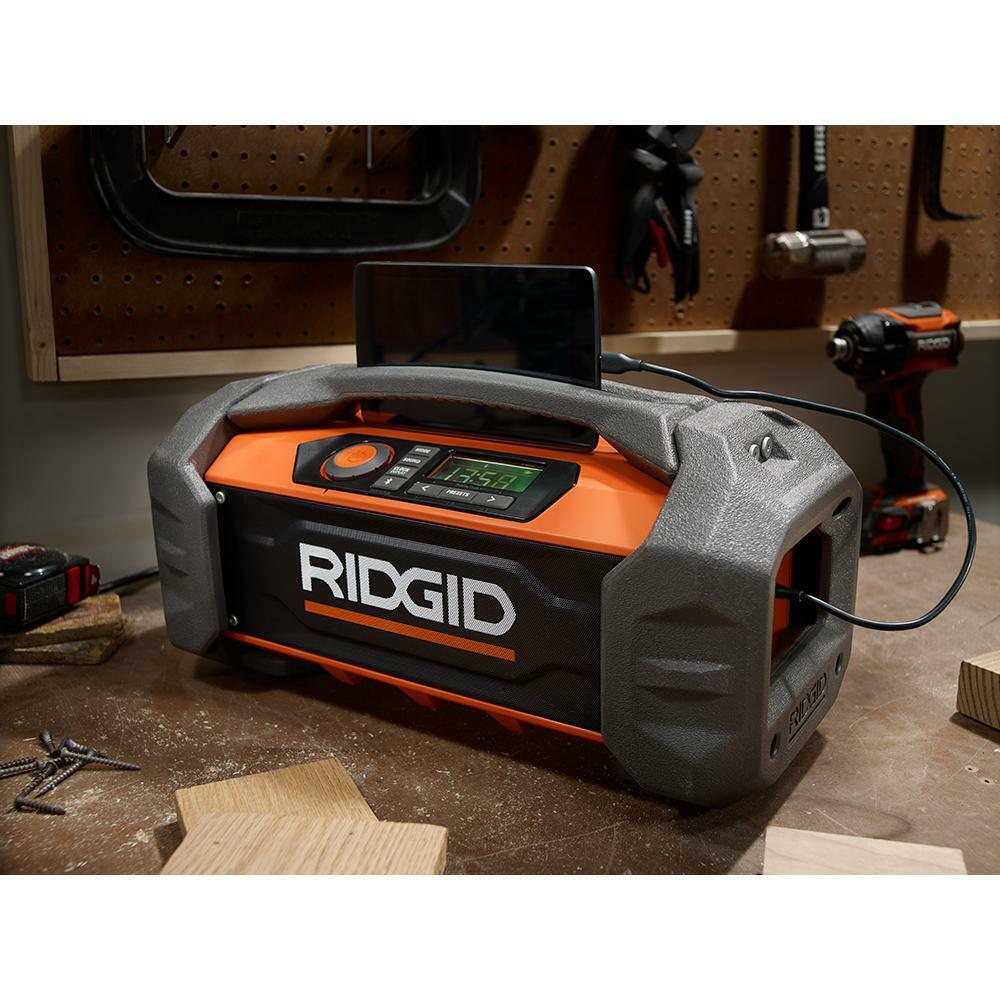 RIDGID 18V Hybrid Jobsite Radio with Bluetooth Wireless Technology (Tool Only)