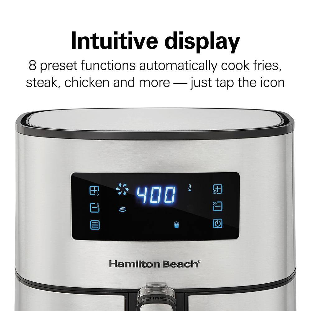 Hamilton Beach 5 Qt. Stainless Steel Digital Air Fryer with Nonstick Basket