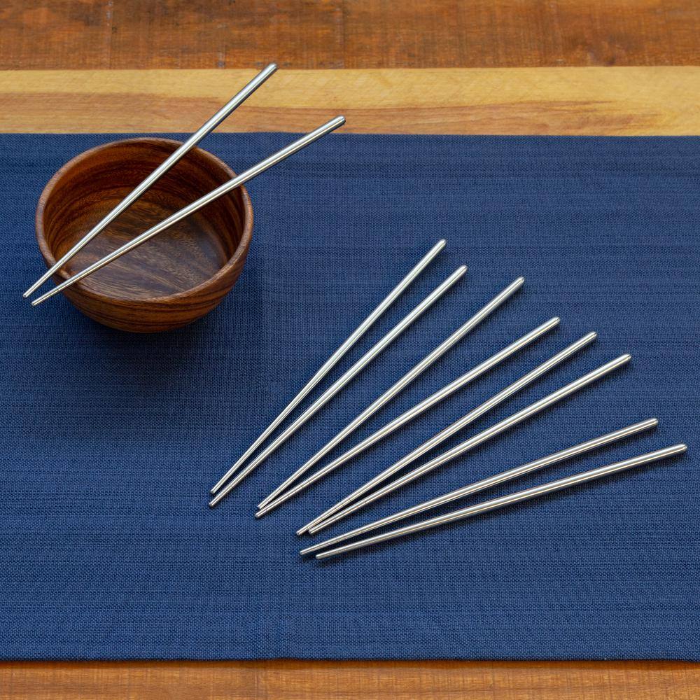 Reusable Stainless Steel Metal Chopsticks Set 5-Pair Set