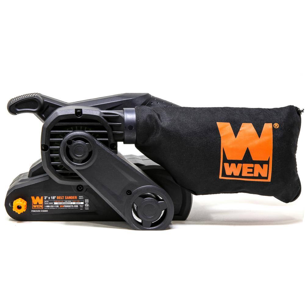 WEN 6.3 Amp Corded 3 in. x 18 in. Variable Speed Handheld Portable Belt Sander