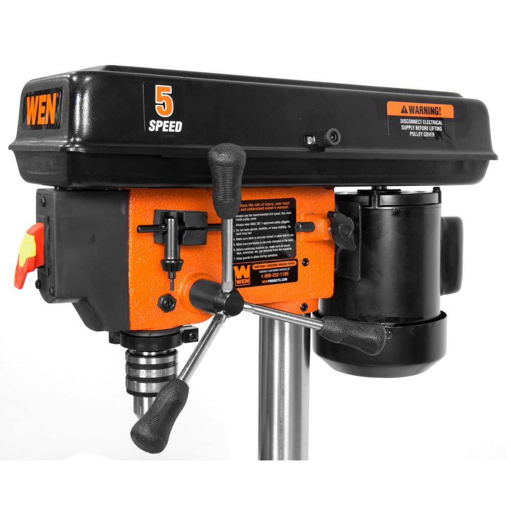 WEN 2.3-Amp 8 in. 5-Speed Cast Iron Benchtop Drill Press with 1/2 in. Chuck Capacity