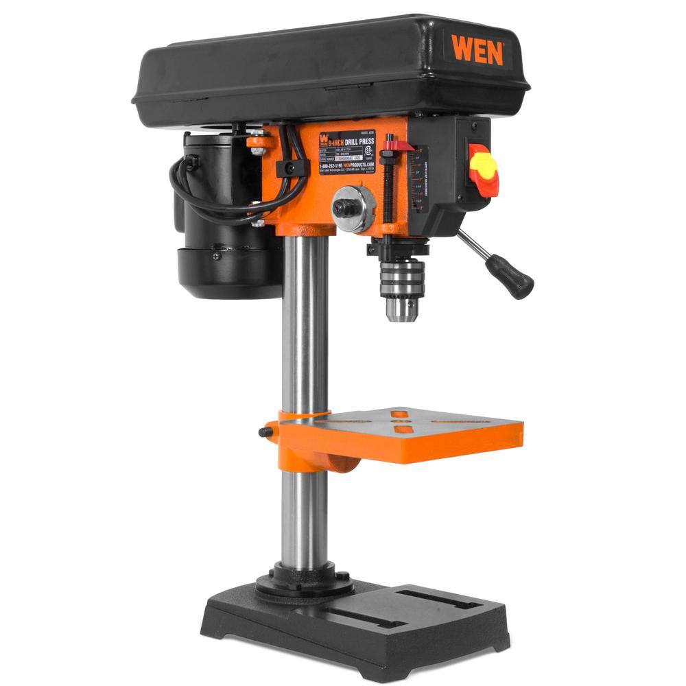 WEN 2.3-Amp 8 in. 5-Speed Cast Iron Benchtop Drill Press with 1/2 in. Chuck Capacity