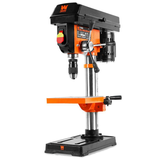 WEN 3.2 Amp 10 in. 5-Speed Cast Iron Benchtop Drill Press with Laser and 1/2 in. Keyless Chuck