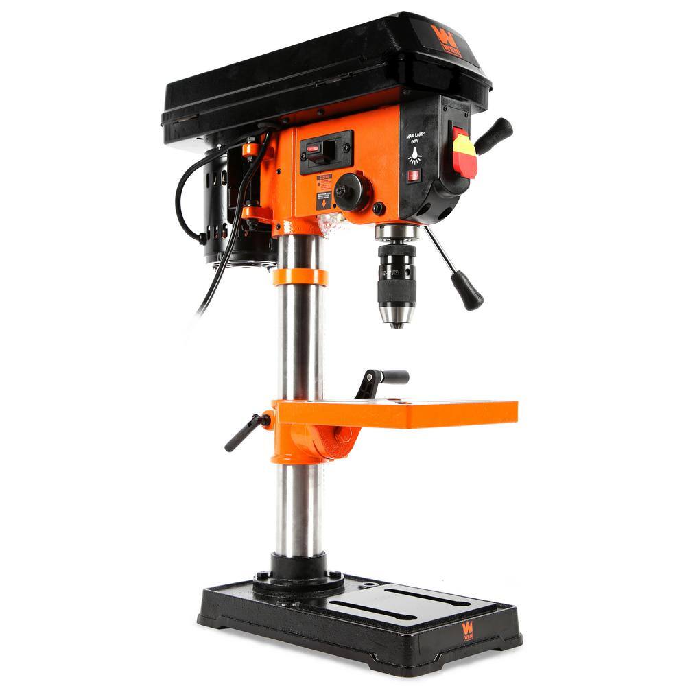 WEN 3.2 Amp 10 in. 5-Speed Cast Iron Benchtop Drill Press with Laser and 1/2 in. Keyless Chuck