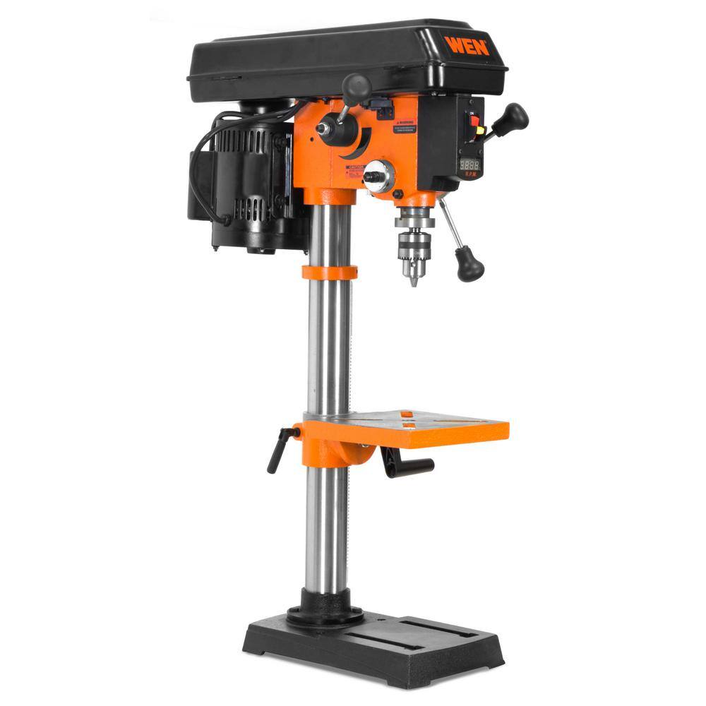 WEN 5-Amp 10 in. Variable Speed Cast Iron Benchtop Drill Press with Laser and 1/2 in. Chuck Capacity