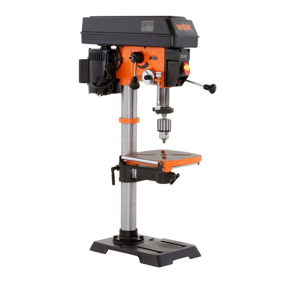 WEN 5-Amp 12 in. Variable Speed Cast Iron Benchtop Drill Press with Laser, Work Light, and 5/8 in. Chuck Capacity