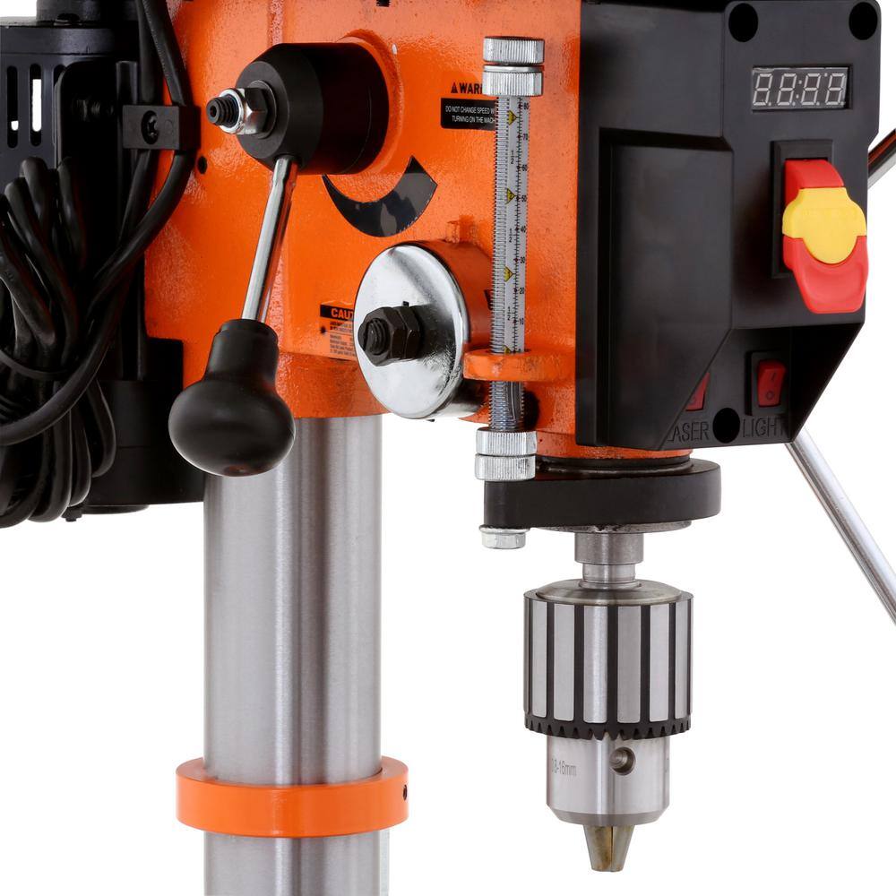 WEN 5-Amp 12 in. Variable Speed Cast Iron Benchtop Drill Press with Laser, Work Light, and 5/8 in. Chuck Capacity