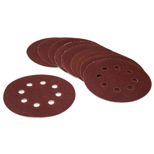 WEN 80-Grit Hook-and-Loop 5 in. Sandpaper Sanding Discs (10-Pack)