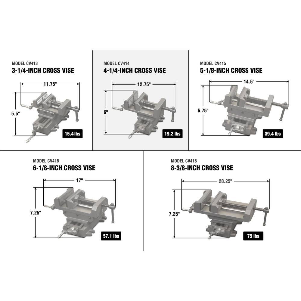 WEN 4.25 in. Compound Cross Slide Industrial Strength Benchtop and Drill Press Vise