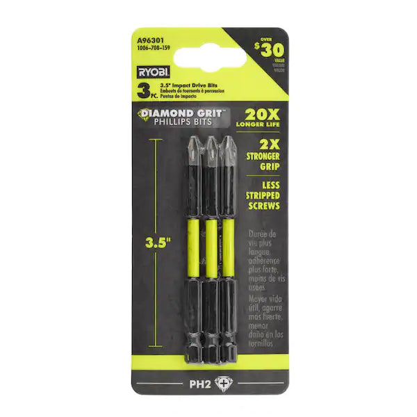 RYOBI  3-1/2 in. Diamond Grit Impact Drive Bits (3-Piece)